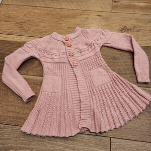 Serrati Pink Knit Sweater Top with Decorative Pattern Size 4